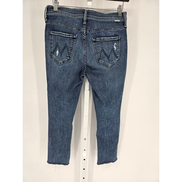 Mother Jeans Womens Sz 27 Mid Rise Dazzler Ankle Fray Blue Jeans Distressed - Picture 4 of 6
